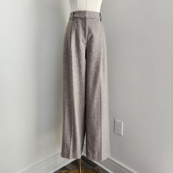 Banana Republic High Rise Straight Leg Beige Herringbone Wool Blend Trouser Pant - Picture 14 of 14